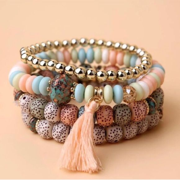 LLK Jewelry - Boho beaded bracket stack set